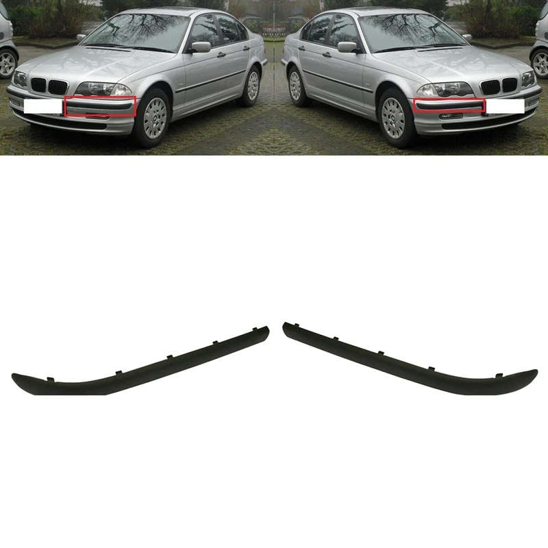 1Pair Front Bumper Molding Trip Trim Left Right for BMW E46 320I 325I 325Xi 330I 330Xi 1998-05