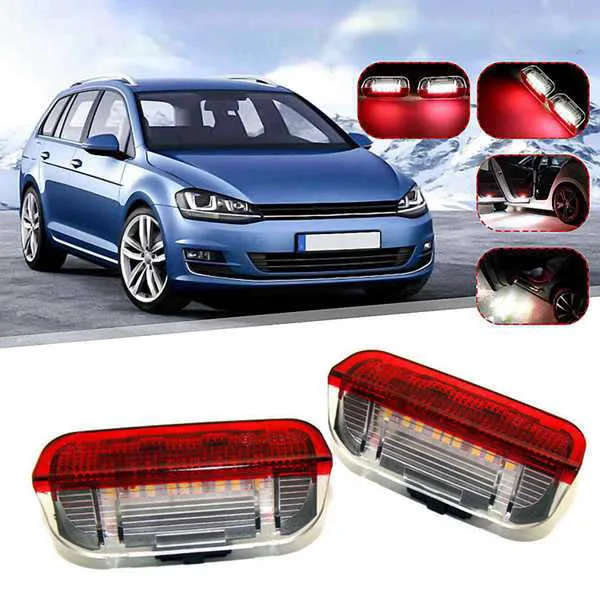 4Pcs Car LED Door Warning Light Welcome Projector for Golf 6 7 Jetta MK5 MK6 Passat B6 B7 CC TIGUAN