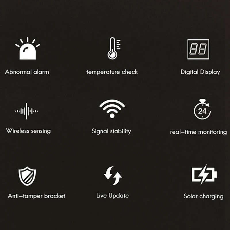 Wireless Motorcycle TPMS Tire Pressure Monitoring System Solar External Sensor LCD Display