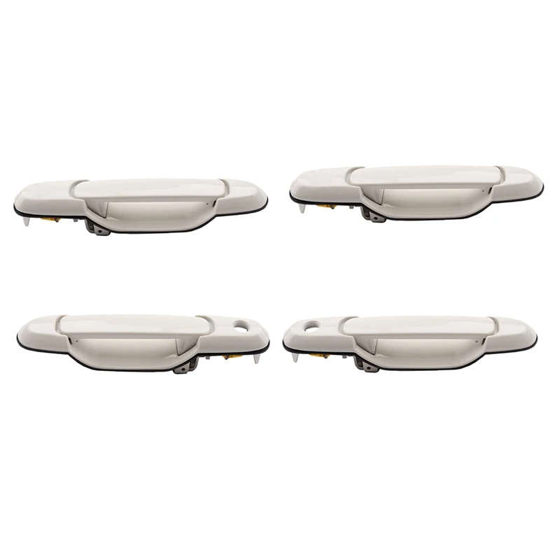 Front Rear Left Right Outside Exterior Door Handle Set of 4Pcs for 1998-2003 Toyota Sienna White