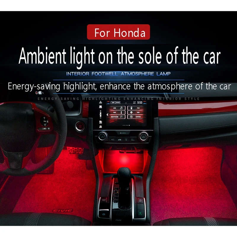 Car Atmosphere Light LED Ambient Foot Lights for Honda Civic Accord 10Th CRV RW 5Th 16-22