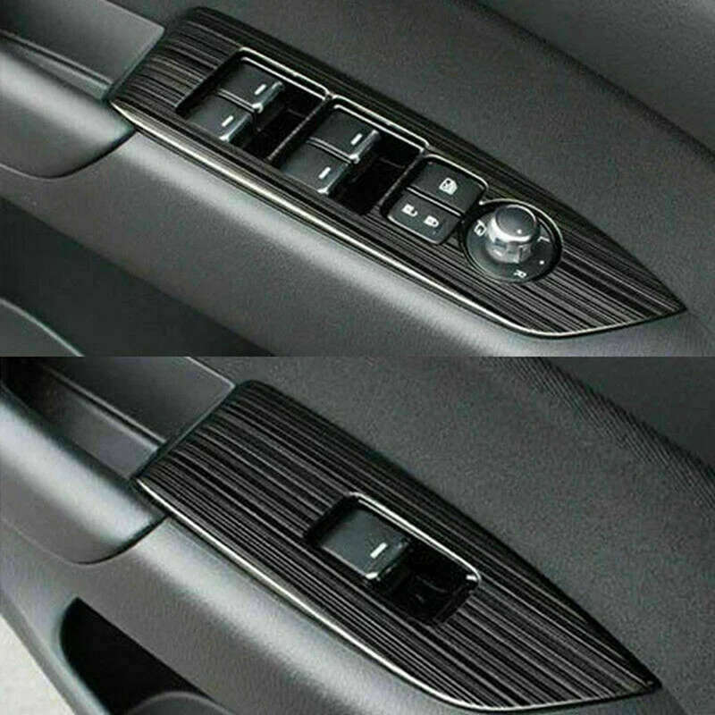 Black Window Lift Switch Panel Protection Cover Trim Inner Door Armrest for Mazda CX-5 CX5 2017-18