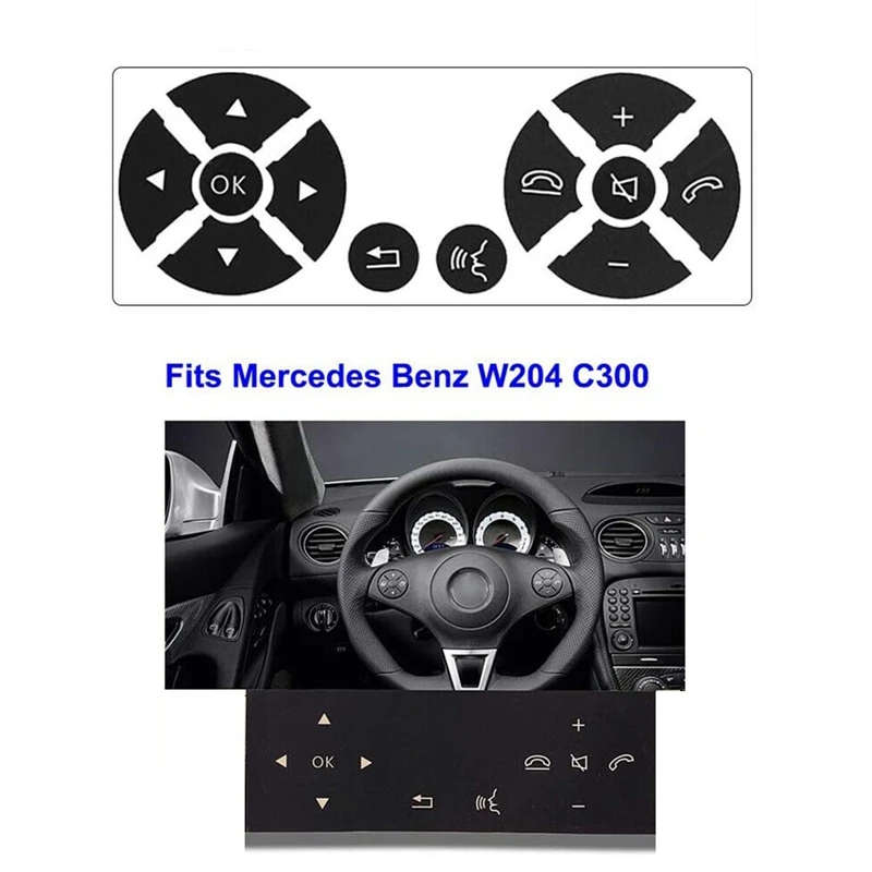 Car Steering Wheel Button Switch Trim Cover Sticker for Mercedes Benz C E S Class W204 W212 W221 GLK