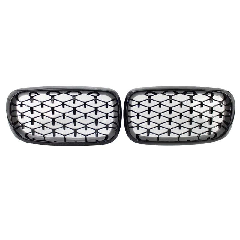 Diamond Style ABS Front Racing Grille For-BMW X5 X6 F15 F16 F85 F86 Gloss Black
