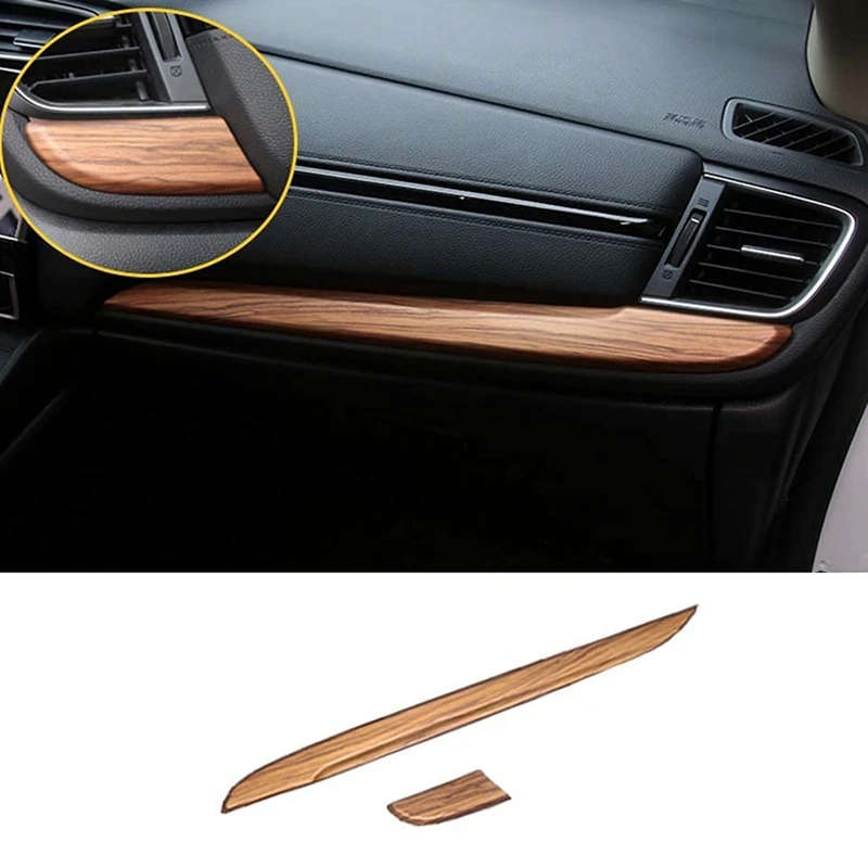 For Honda CRV CR-V 2017-21 Peach Wood Dashboard Panel Dial Trim Cover Center Console Decal Strips
