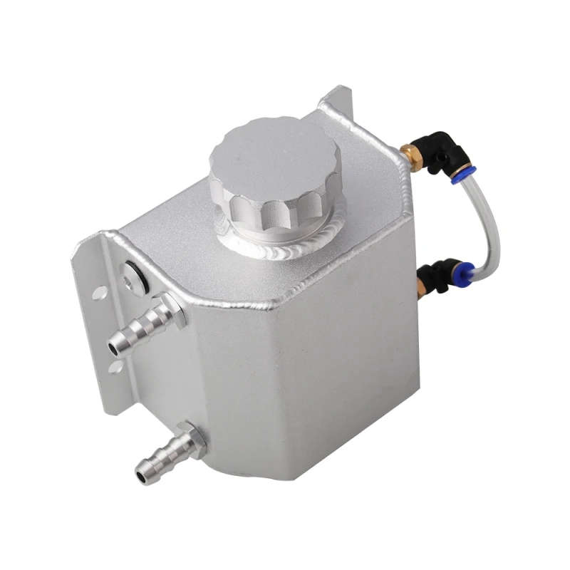 Car Aluminum Radiator Coolant Overflow Bottle 1L Recovery Water Tank Reservoir FST009-BK