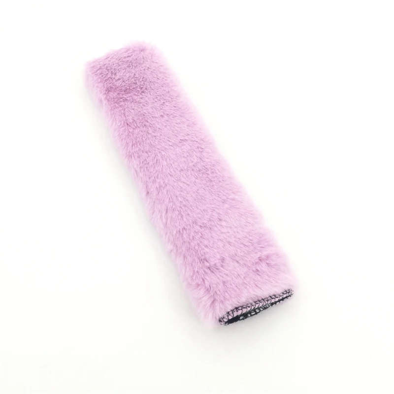 2 Pairs Fleece-like Car Safety Belt Cover Auto Interior Plush Safety Belt Cover