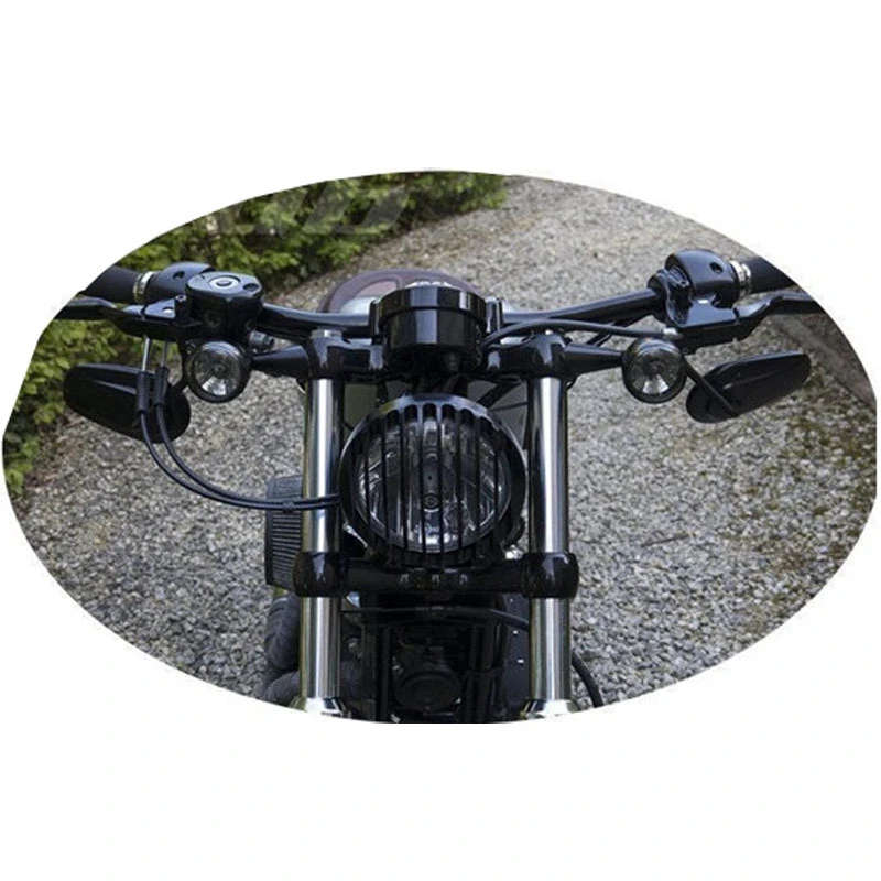For Sportster XL 883 Iron 1200 04-14 Custom XL1200C 1200 5 3/4inch CNC LED Headlight Grill Cover