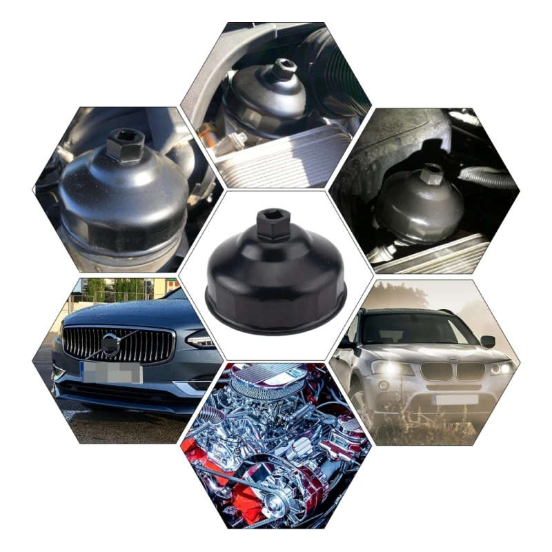 Car 86mm 16 Flute Oil Filter Wrench Housing Cap Remover Tools for BMW / for Volvo