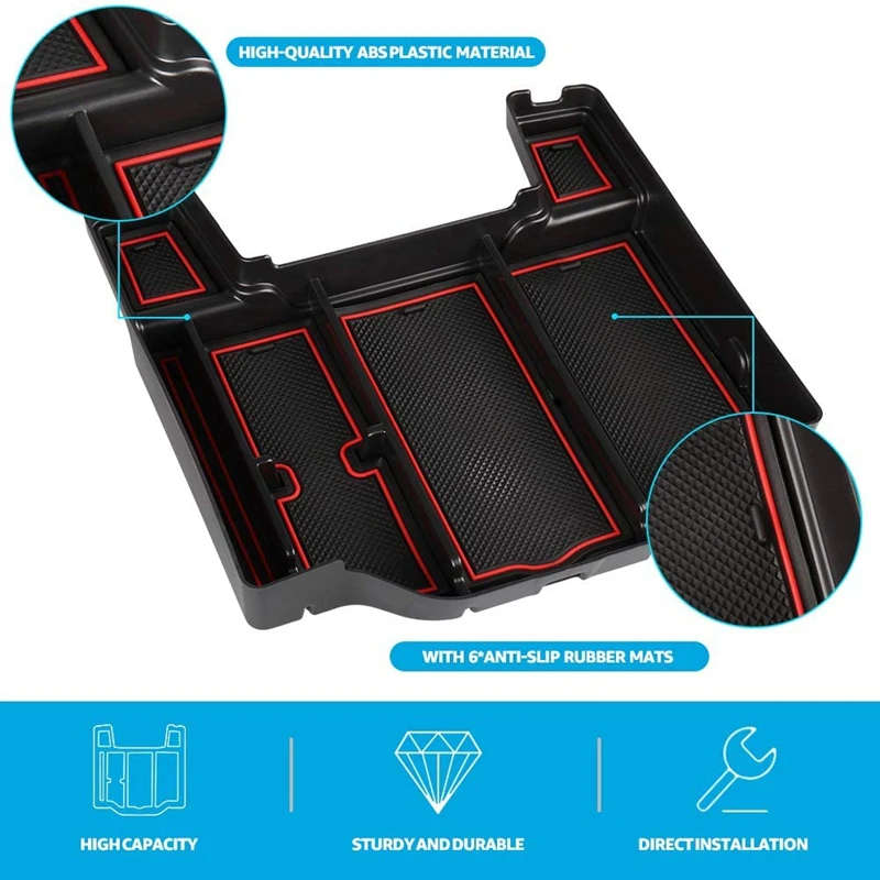 Center Console Organizer Tray for Dodge RAM 1500 2500 3500 2021 2020 2019 Armrest Storage Box