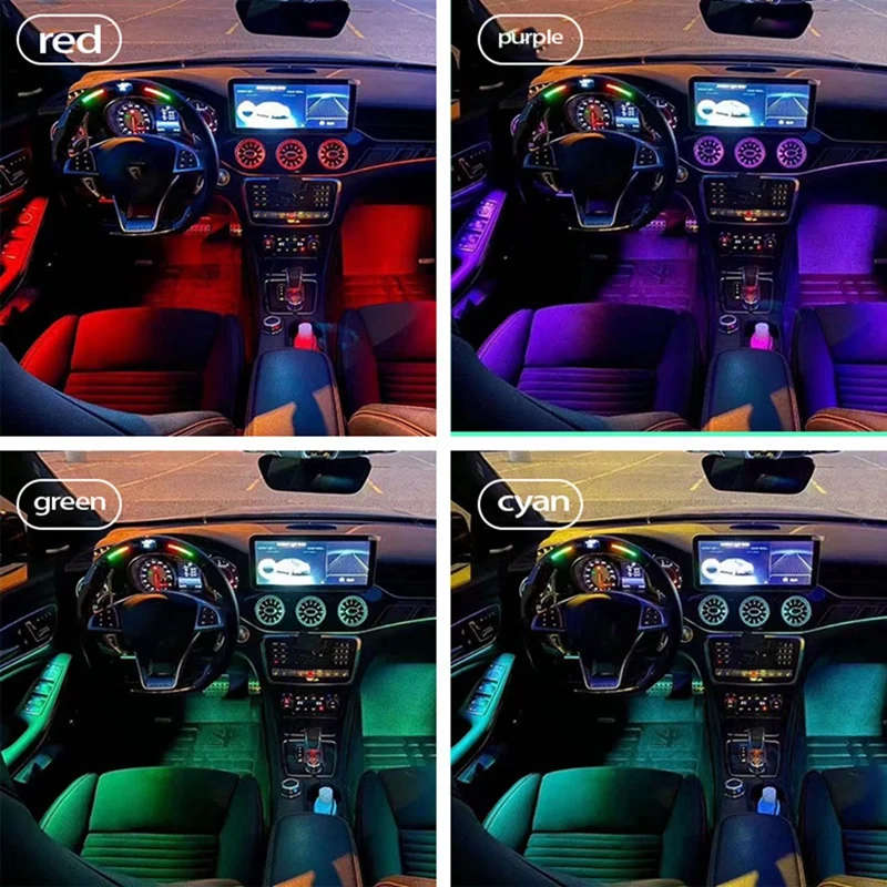 Car LED Ambient Light Kit 12-Color Lamp Dashboard Strips for Mercedes-Benz a Class W176