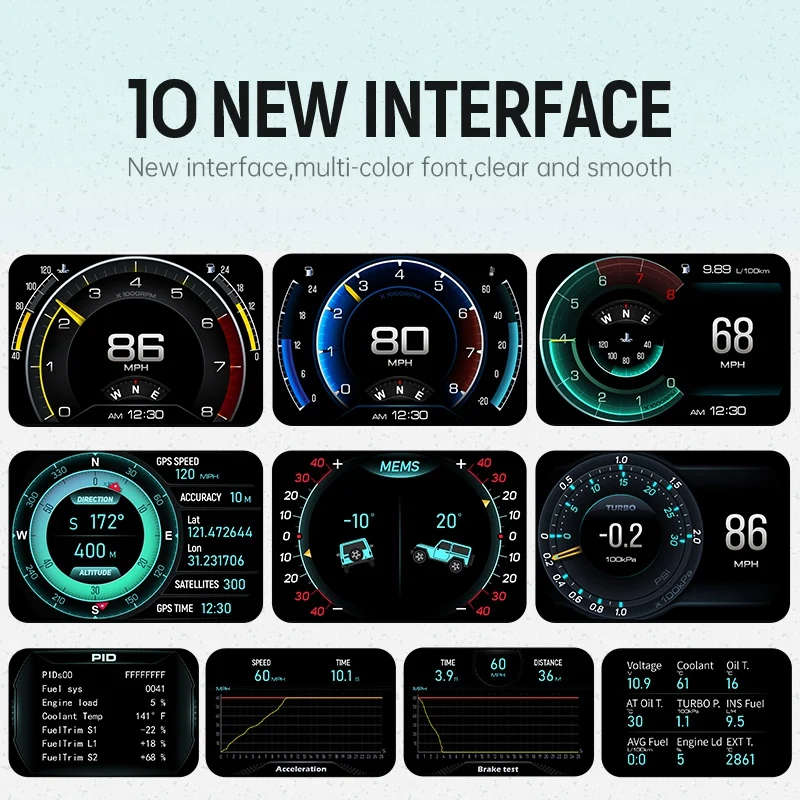 New A700 HUD OBD GPS Head Up Digital LCD Display Scanner Trip Computer Accelorator