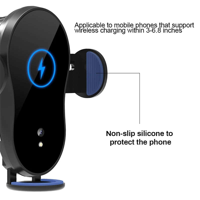Car Wireless Charger 15W Mobile Phobe Holder Auto Interior Infrared Sensor Automatic