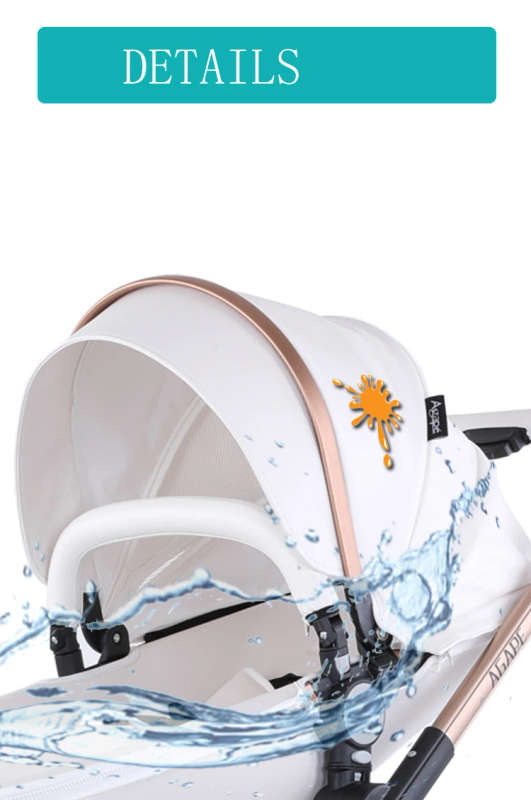 PU Leather 3 in 1 Baby Stroller High Landscape Portable Luxury Carriage Aulon Pram on 2020