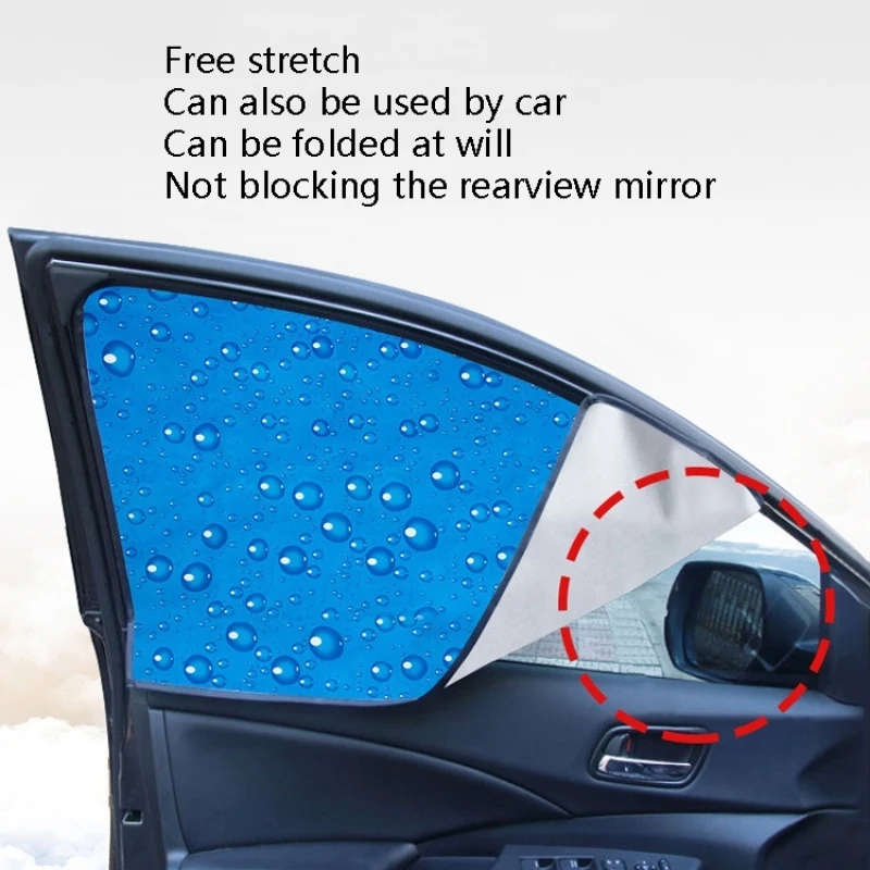 4 PCS Car Curtain Single-Layer Sun Protection Magnetic Vehicle Water Drop Sunshade