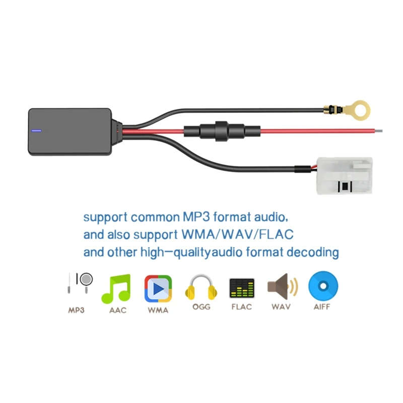 12Pin 12V Bluetooth Adapter Aux Cable for Benz W169 W245 W203 W209 W164 W221 Handsfree Bluetooth 4.0