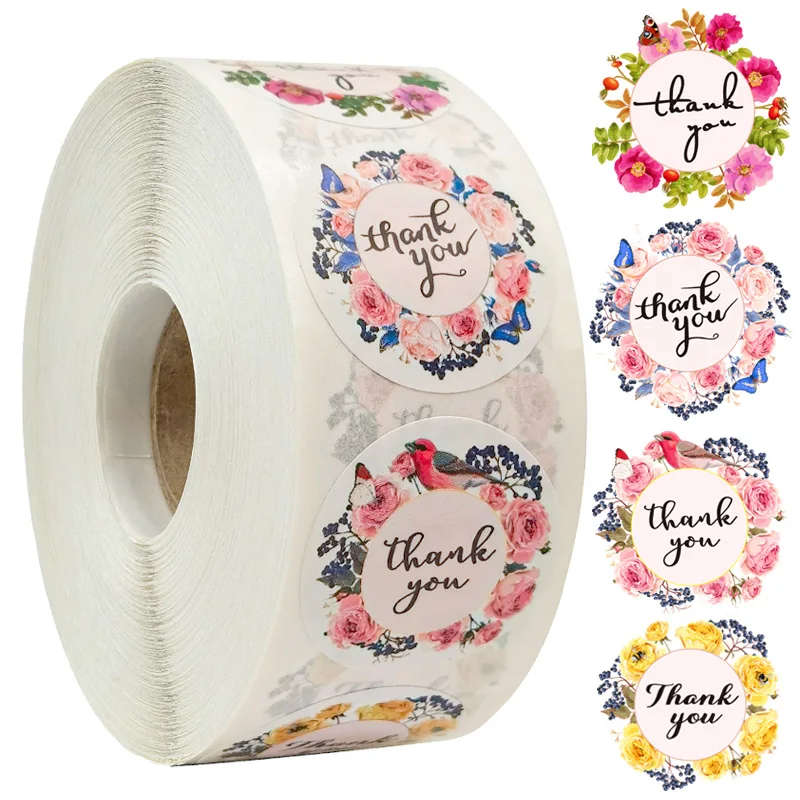 100pcs/roll Thank You Stickers for Seal Labels 1 Inch Gift Packaging Stickers Ref3