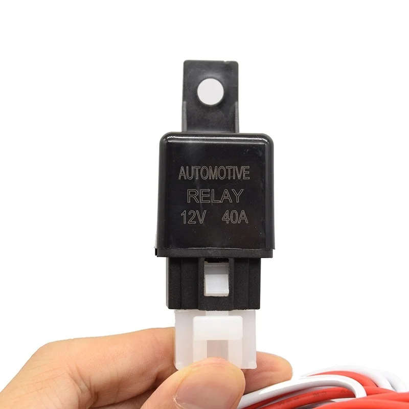 Car Driving Light 5-Pin Blue LED Rocker Switch + 40A Relay Wiring Harness Kit