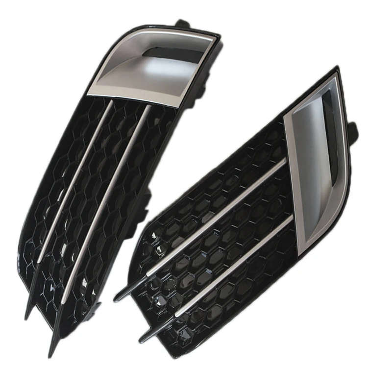 Front Bumper Fog Lamp Cover Fog Light Trim Honeycomb Mesh Grilles for A1 Non Sline 2010-2015