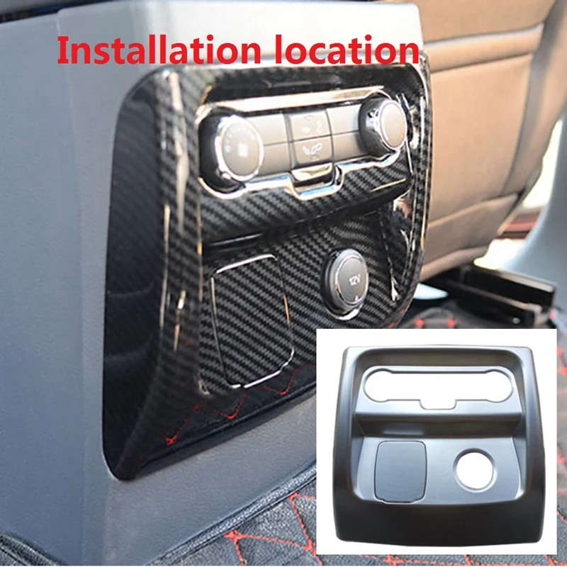 For Ford Ranger Everest Endeavor 2015+ Rear Armrest Air Outlet Vent Cover Trim Frame Anti Kick