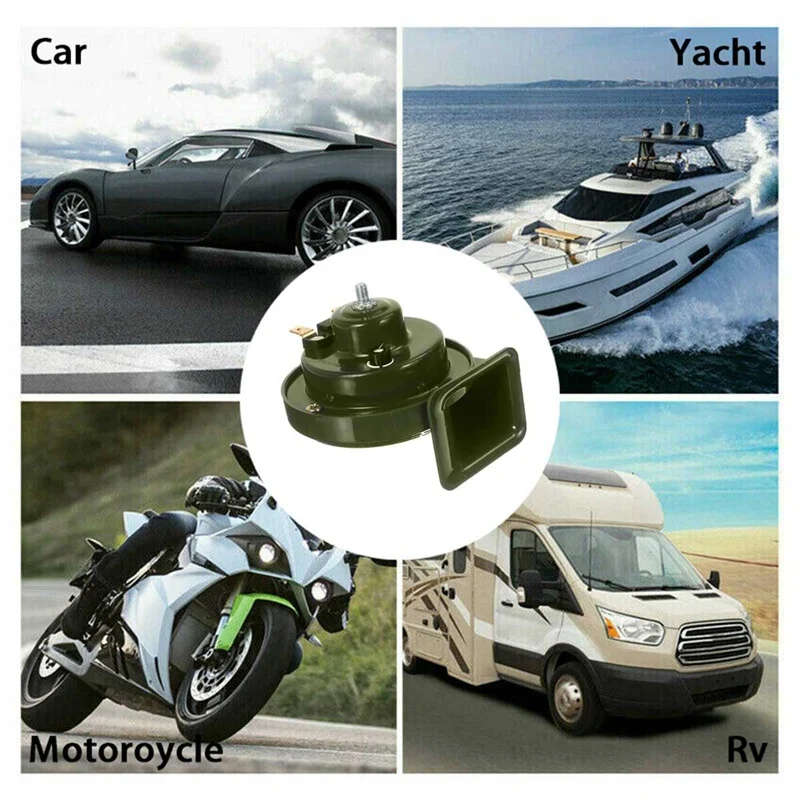 2Pcs 300DB 12V Air Horn for Car Snail Electric Air Horn Marine Boat Loud Alarm Kit