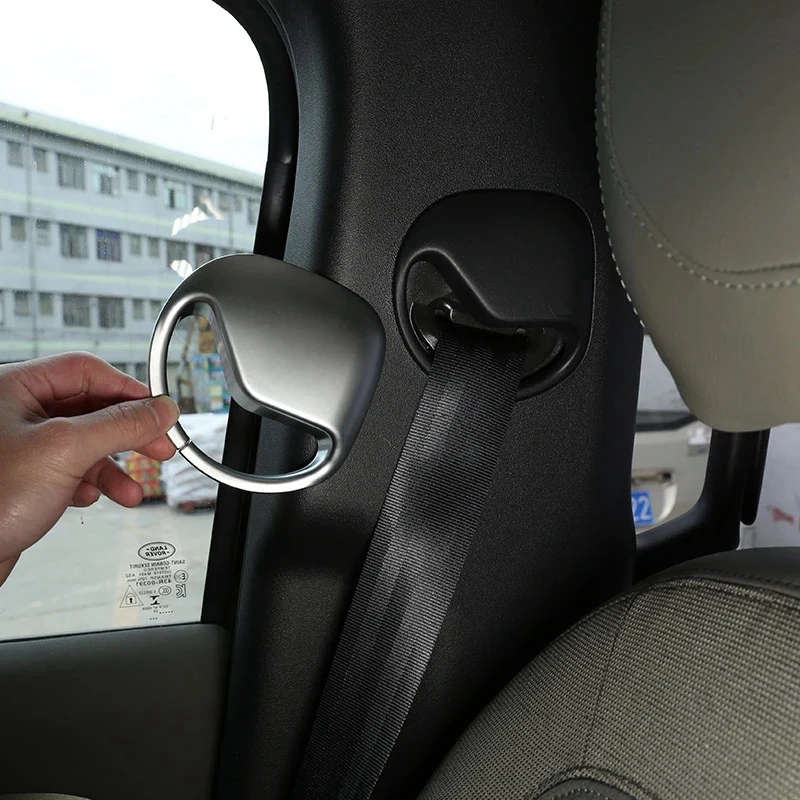 for Land Rover Defender 110 Car Styling ABS Chrome Car Front Row Seat Belt Decorative Cover Stickers