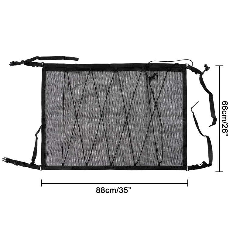 88X66CM Car Roof Inner Cargo Zipper Net Roof Luggage Net Trunk Storage Bag Suitable for Car SUV
