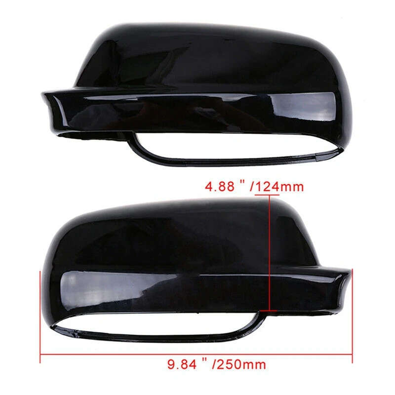 Gloss Black Wing Side Rearview Mirror Cover for Golf MK4 Passat B5 Jetta 2001-2004 3B0857537B