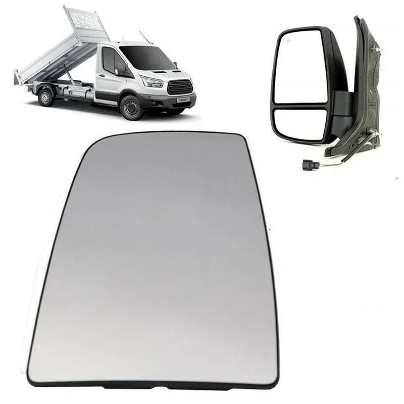 2Pcs for Ford Transit Mk8 2014 -2020 Left Right Heated Rear Mirror Glass + Back Plate