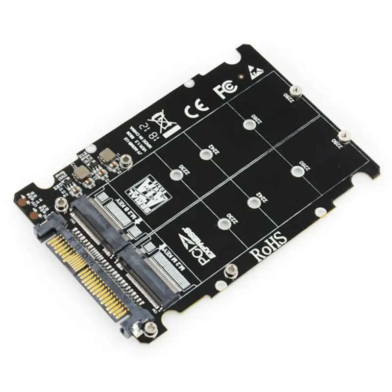 M.2 SSD to U.2 Adapter 2in1 M.2 NVMe and SATA-Bus NGFF SSD to PCI-e U.2 SFF-8639 Adapter P