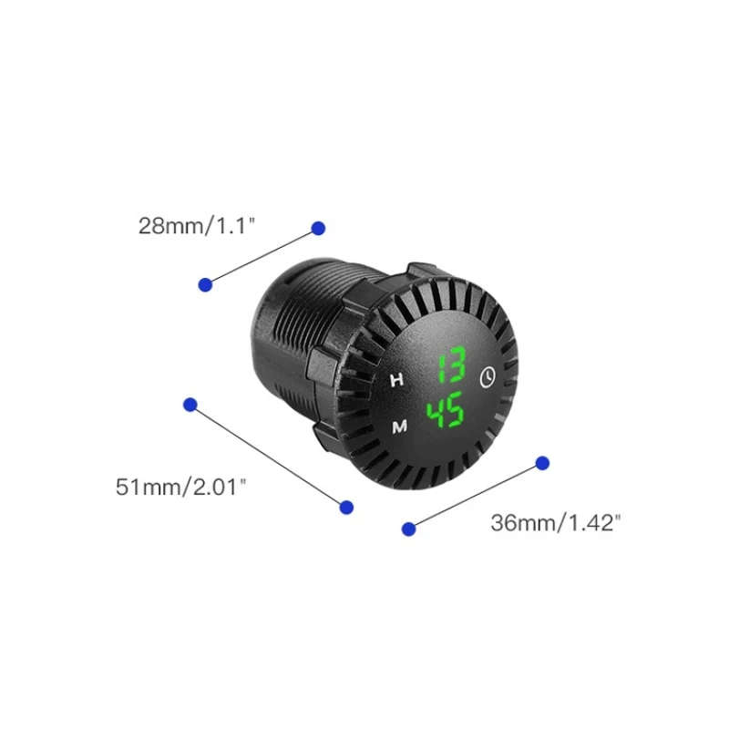 Car Time Display RVs Yachts Truck Ship 12-24V Modification Accessories Red Green Blue Light