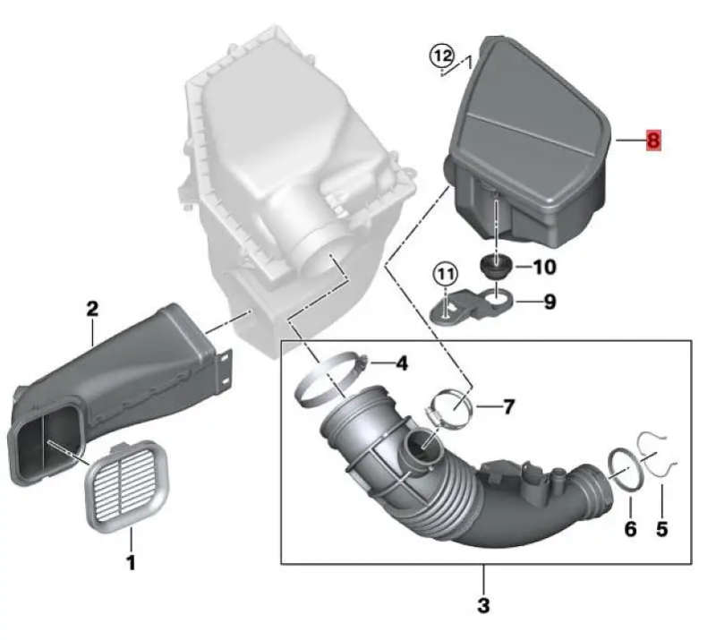 Car Air Duct Resonator Resonant Pot Dust Pot For BMW 5 Series 7 Series G30 G38 G11 G12 730li