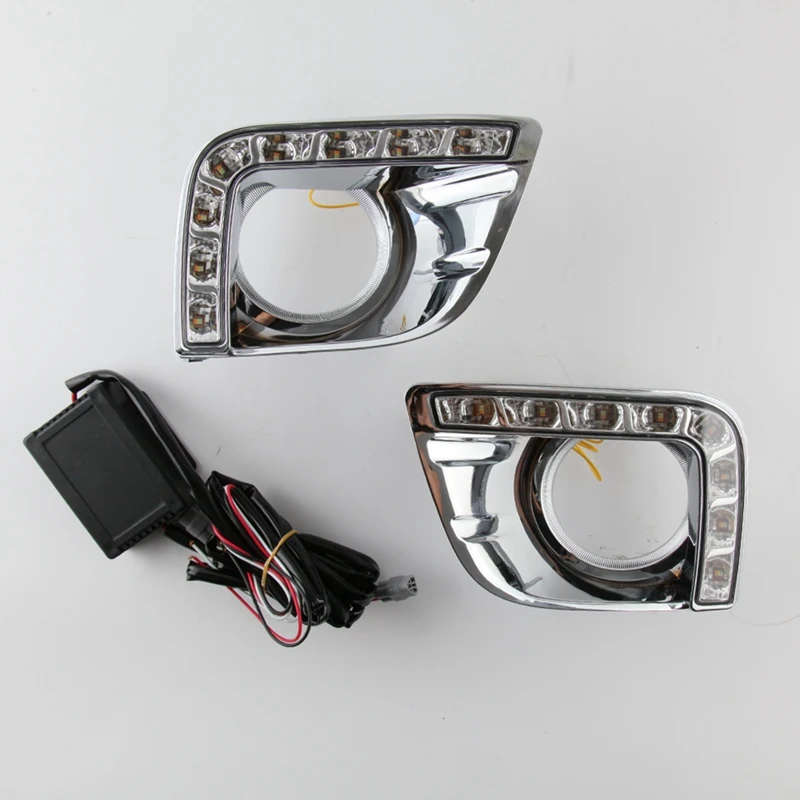 Car LED DRL Daytime Running Lights Fog Head Light for Toyota Land Cruiser 2700 Prado FJ150 LC150
