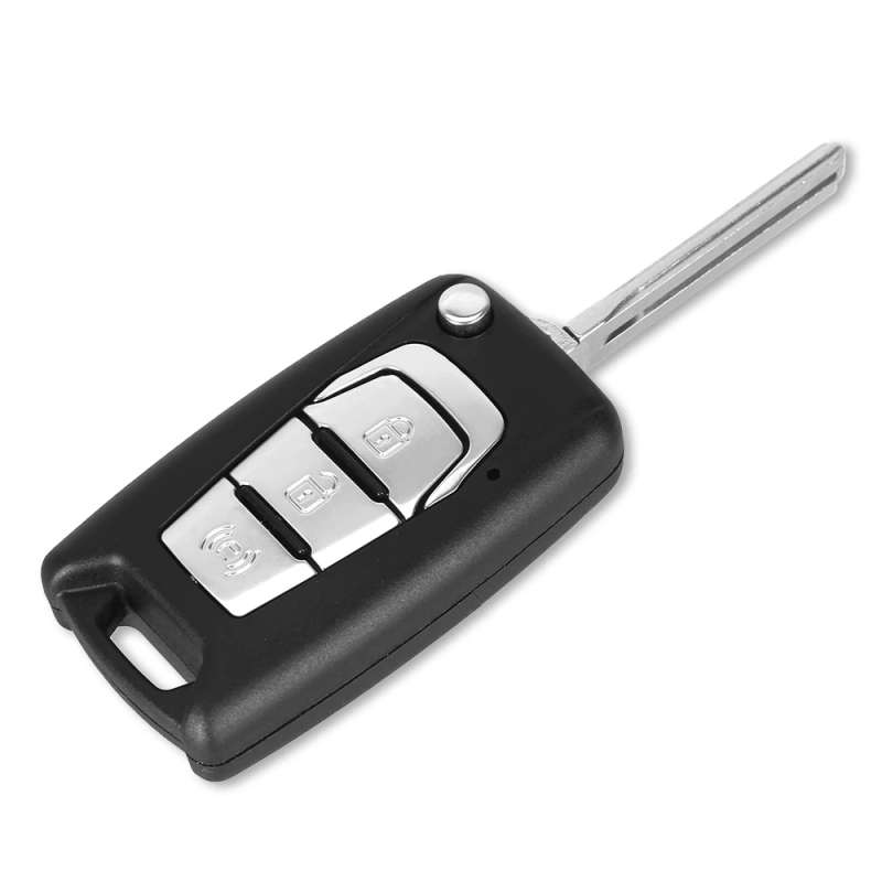 Flip Folding Remote Car Key Shell Case Fob 3 Buttons For SsangYong Korando New Actyon C200
