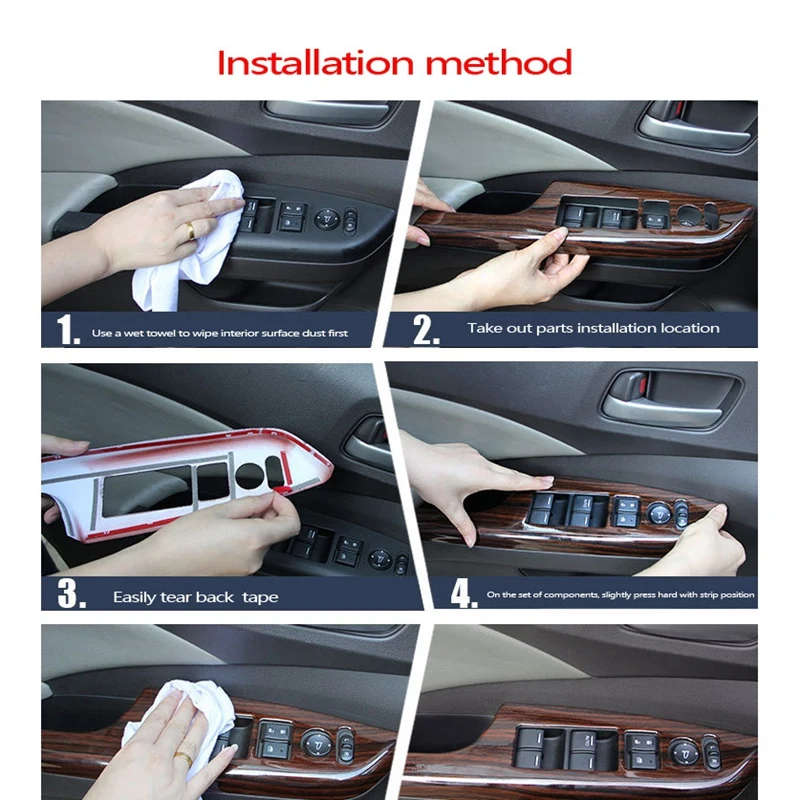 4PCS Car Window Switch Panel Adjust Cover Trim Stickersfor LEXUS NX 300H 200T LHD