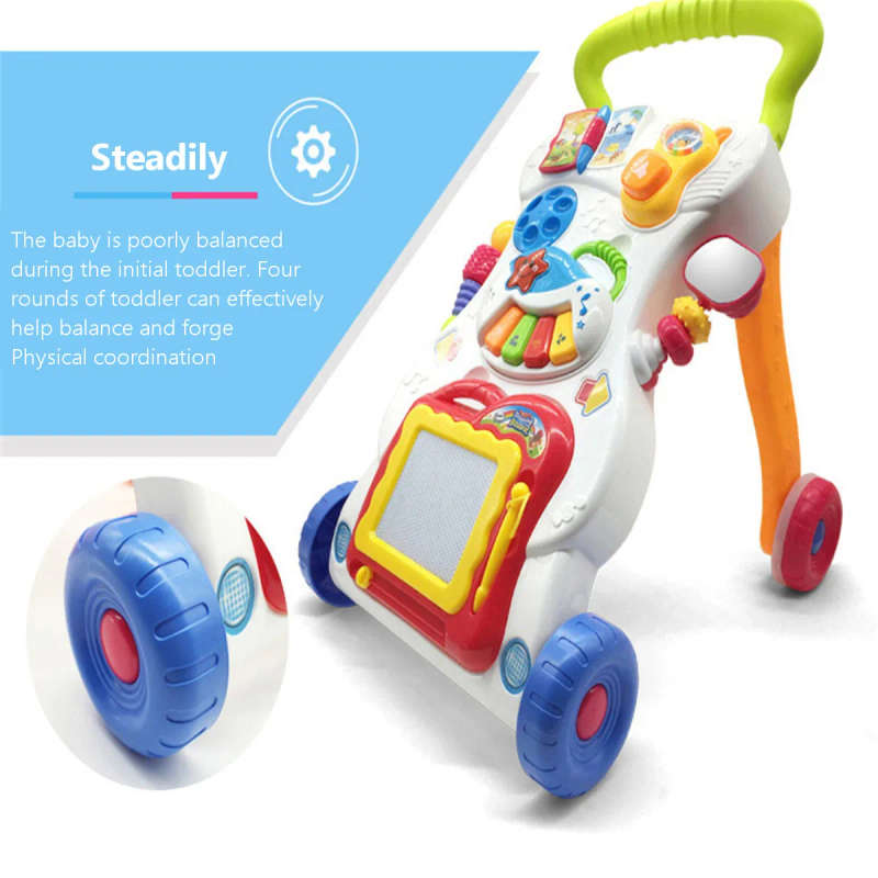 Multifunctional Baby Walker Stand-to-Sit Trolley High Quality Kids Gift For Toddler Learning Walk Mu