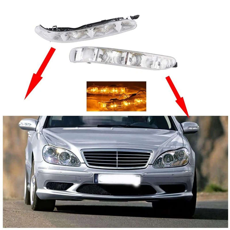 LED Rear Mirror Turn Signal Light Lamp for Mercedes-Benz W220 W215 S CL Class CL500 2003-2006