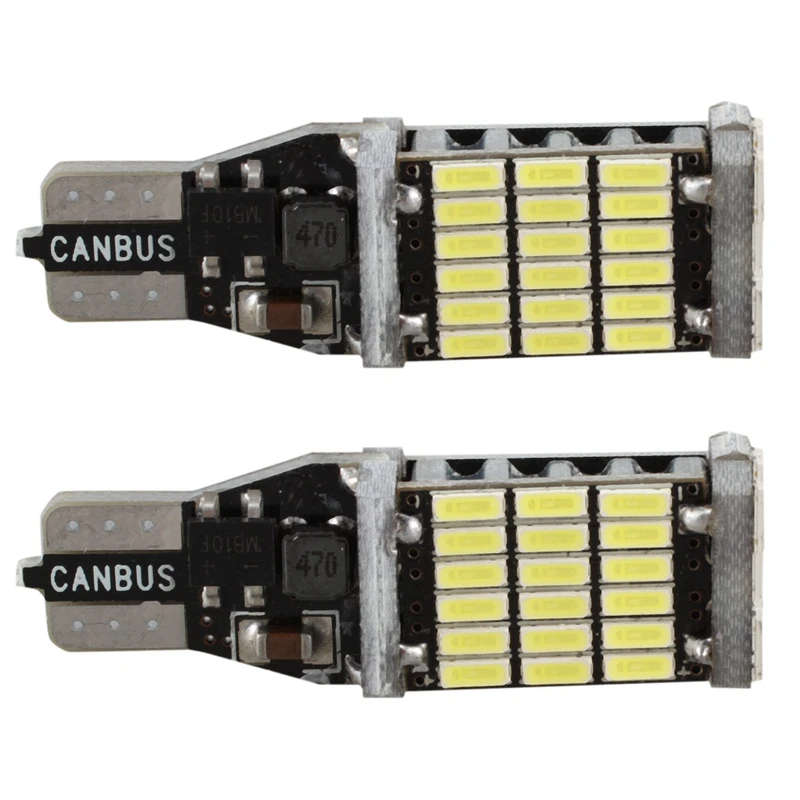 20X T15 W16W 45 SMD 4014 LED Car Reverse Back Light Bulbs 6000K White