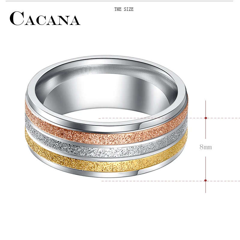 GENUINE Stainless Steel Ring Three Colors Lines Size 10 - DO NOT FADE
