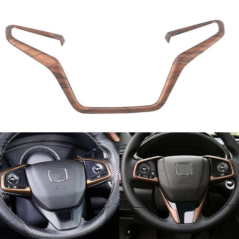 Steering Wheel Trim Fit for Honda CRV EX EX-L Touring 2017-2021 Peach Wood Grain Car Decoration