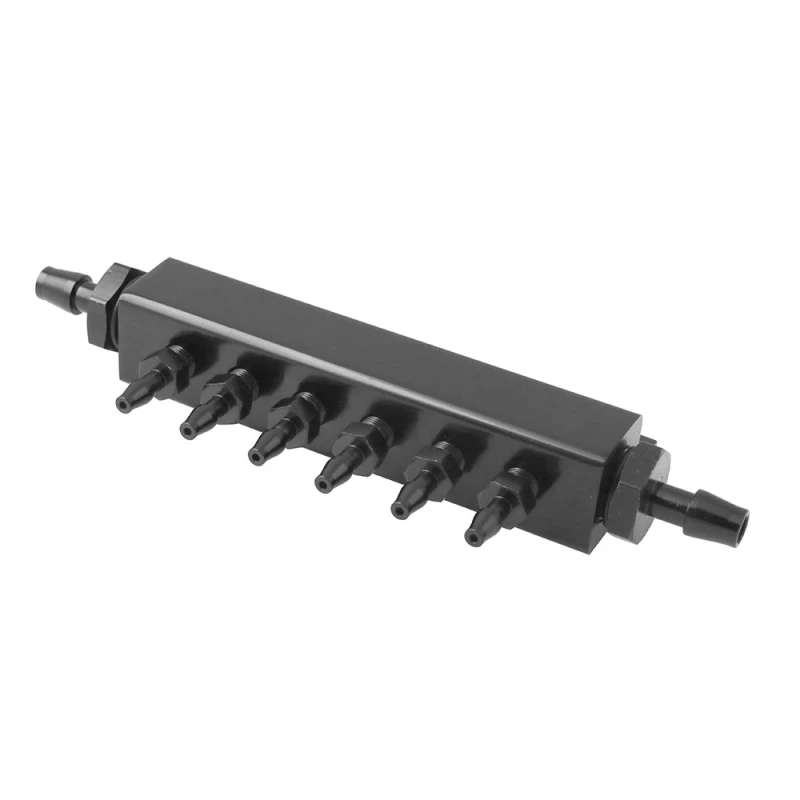 Car Vacuum Manifold Kits 6 Port 1/8 NPT Turbo Wastegate Boost Block Intake Manifold Aluminum Alloy