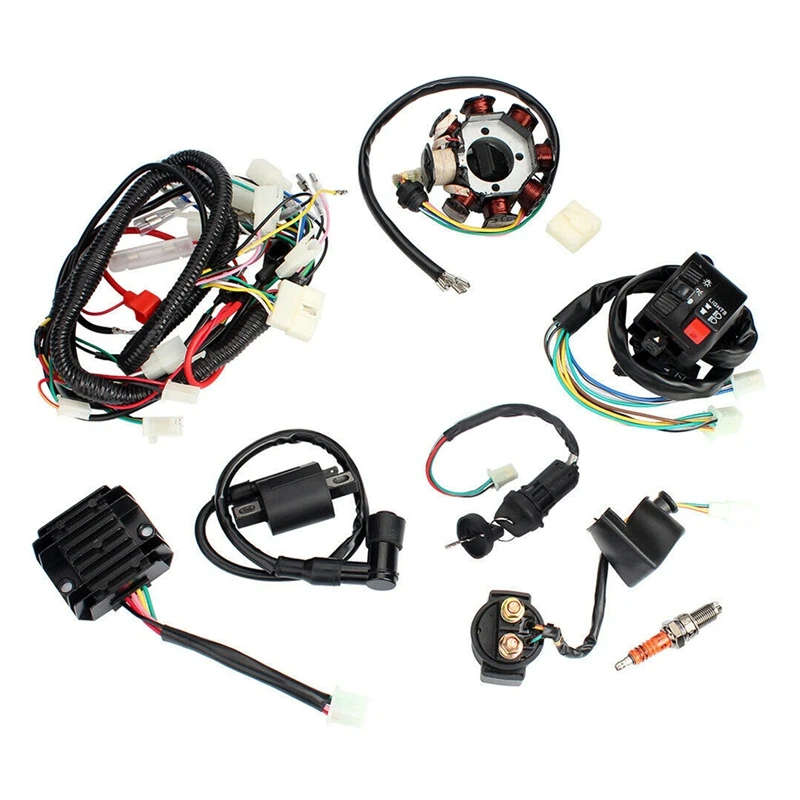 CDI Ignition Coil Wiring Harness Switch Stator Solenoid Relay Regulator for ATV QUAD Dirt Bike