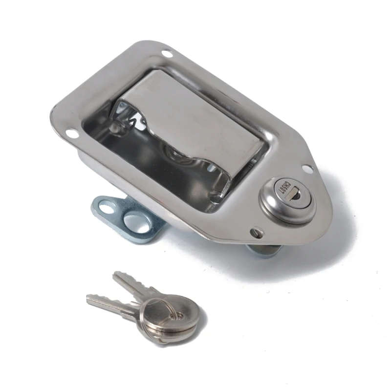Car Tool Box Lock Stainless Steel Paddle Latch & Keys for electrical cabinet, vehicles Toolbox,