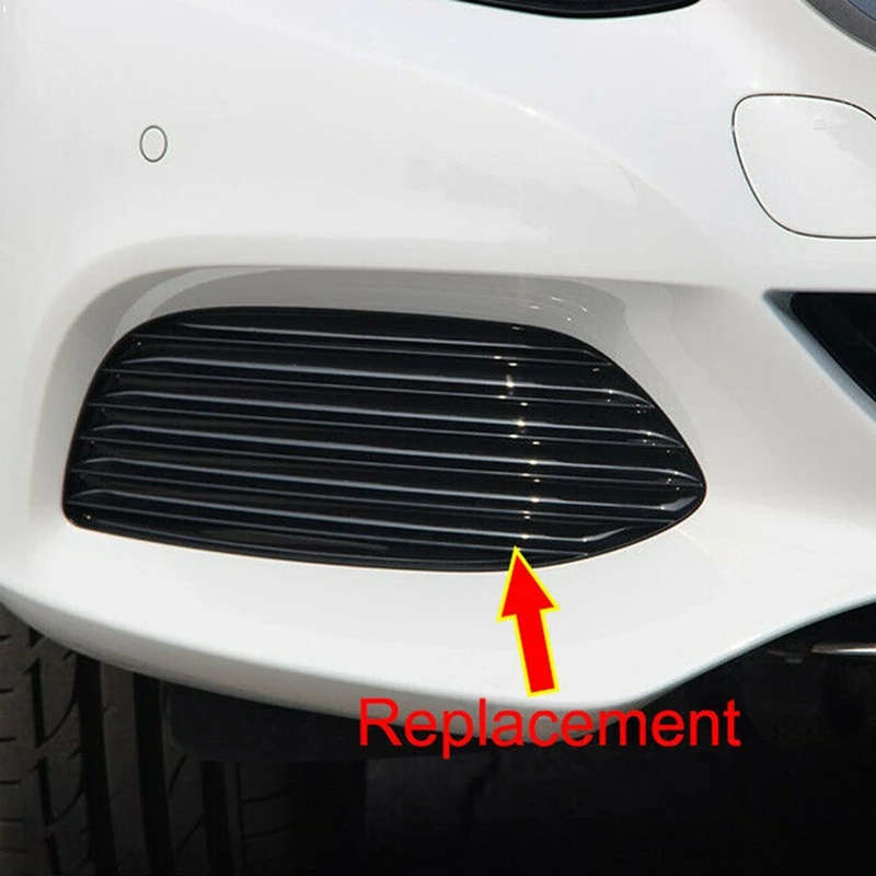 Car Front Bumper Wind Net Front Bumper Grille Fog Light Shield for Mercedes-Benz C-Class W205 C180