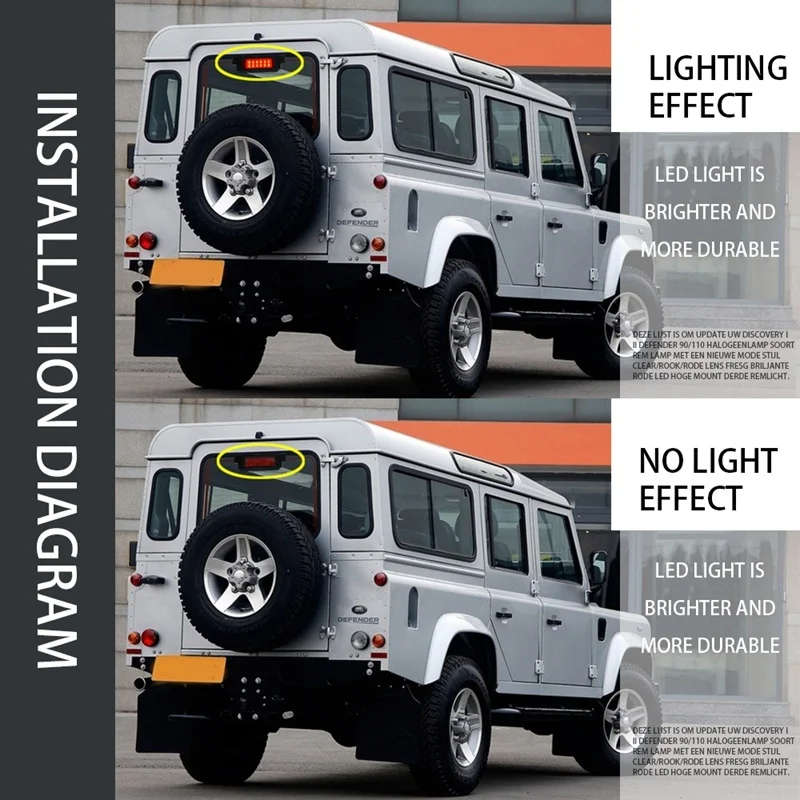 Third Brake Light Fit for Land Rover Discovery Defender 90/110 LED 3Rd Brake Light