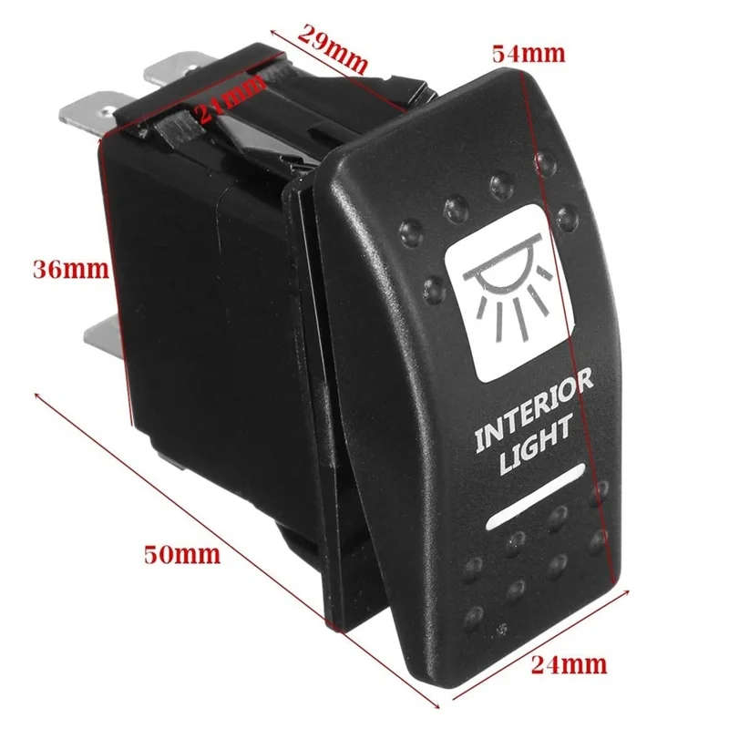 1PCS Interior Light Rocker Switch White For UTV ATV Off-Road Can-Am Maverick X3