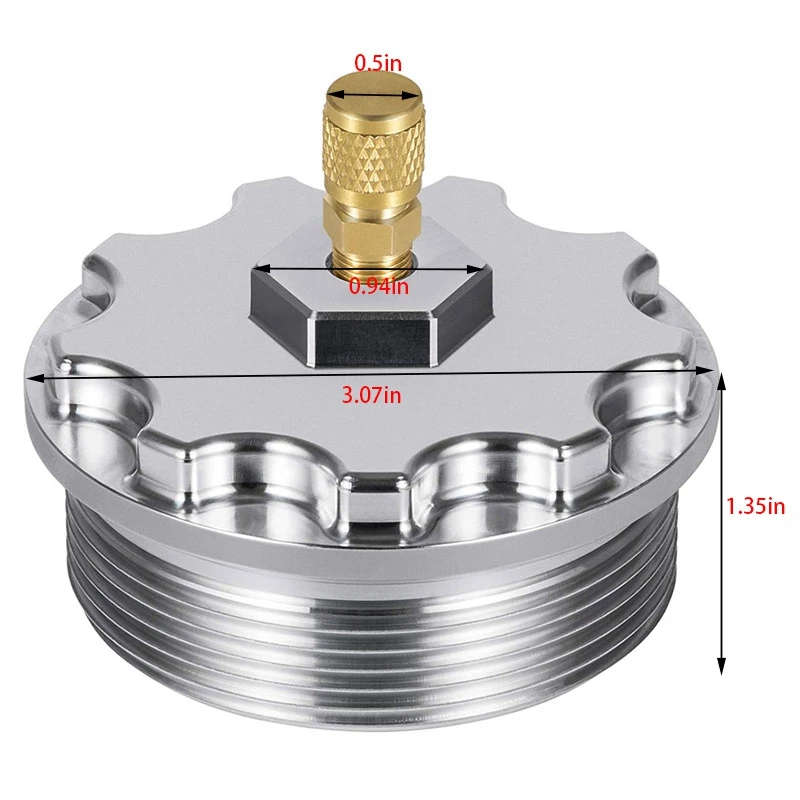 Aluminum Fuel Filter Cap with Pressure Port for 2003-07 Ford 6.0L Powerstroke F250 F350 F450