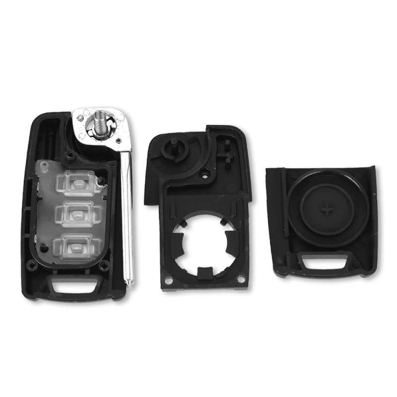 Flip Folding Remote Car Key Shell Case Fob 3 Buttons For SsangYong Korando New Actyon C200