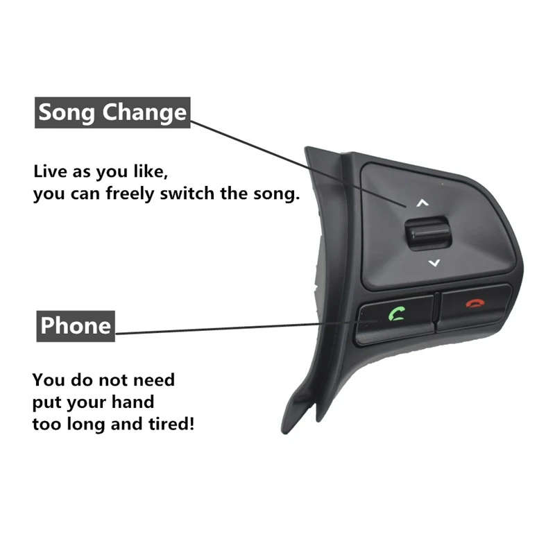 Car Steering Wheel Control Button for KIA K2 RIO 2011-2014 Audio Bluetooth Phone Volume Switch