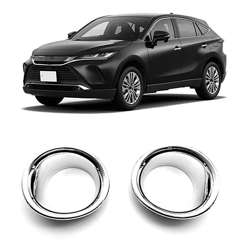 for Toyota Harrier Venza 2020-21 ABS Chrome Front Fog Lights Cover Frame Trim